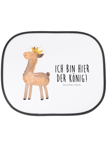 Mr. & Mrs. Panda Sonnenschutz Auto Lama König mit Spruch in Weiß