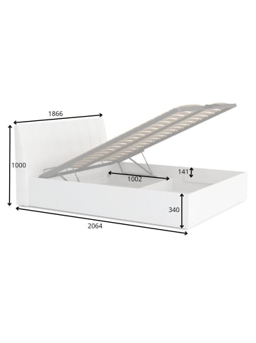 Wimex Bett Malissa weiß 186,6 / 206,4 / 100cm
