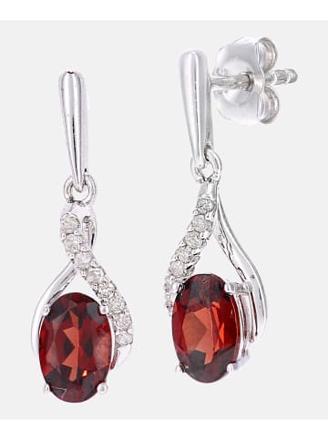 Diamant L'éternel Ohrhänger aus 375 Weißgold mit Diamant mit Granat