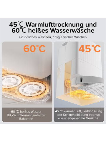Roborock Saugroboter Qrevo Pro in Weiß, 60°C-Heißwasser-Moppwäsche