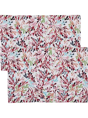 Sander Jacquard, Baumwollmischung Tischset 2er-Pack Coral in bunt