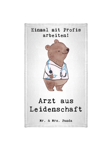 Mr. & Mrs. Panda Gäste Handtuch Arzt Leidenschaft mit Spruch in Weiß