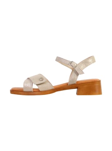 Divine Factory Alénoa Leder-Sandalen mit Absatz Gold