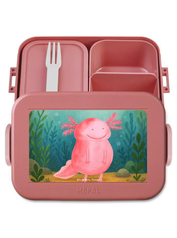 Mr. & Mrs. Panda Lunchbox Axolotl Glücklich Design ohne Spruch in Rot Pastell