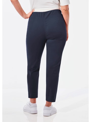 GOLDNER Stretchhose mit Seitenschlitzen in marine