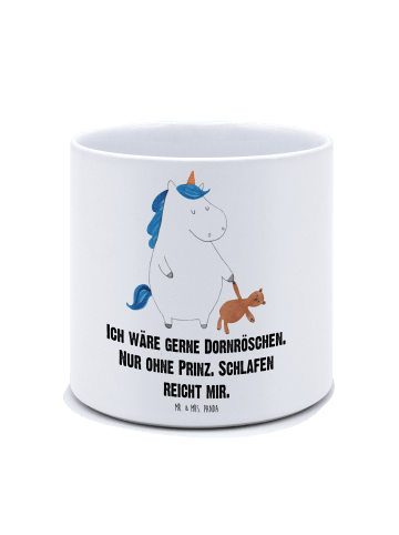 Mr. & Mrs. Panda Pflanzkübel Einhorn Teddy mit Spruch in Weiß