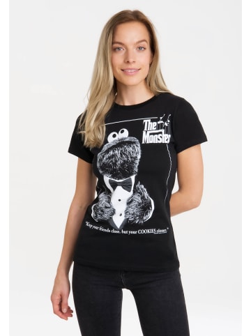 Logoshirt T-Shirts Sesamstrasse - Krümelmonster Pate in schwarz