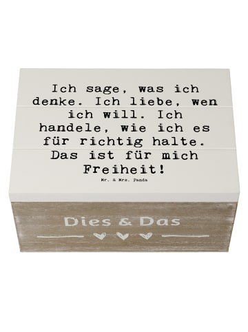 Mr. & Mrs. Panda Aufbewahrungsbox Spruch Freiheit Leben mit Spruch in Weiß