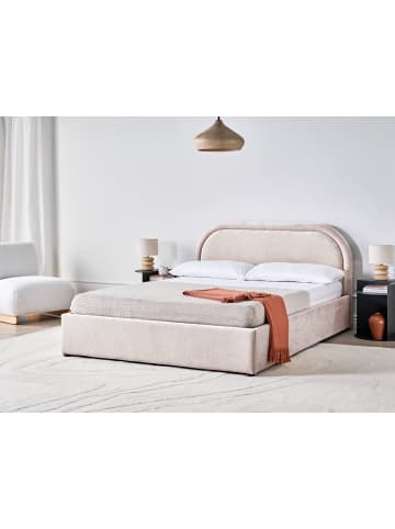 Beliani Doppelbett QUILLIEN in Beige/Grau - (W) 152 x (H) 91 x (L) 217 cm