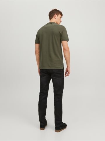 Jack & Jones Einfarbiges Polo Hemd Pique T-Shirt mit Kragen JJEBASIC in Olive