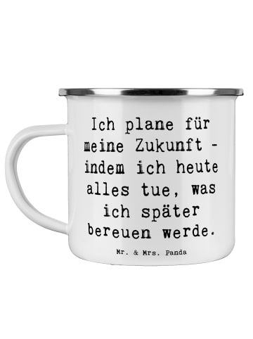 Mr. & Mrs. Panda Trinkbecher Spruch Lebensziele und Abenteuer mi... in Weiß