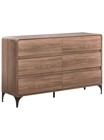 Beliani Kommode COWELL in Braun - (W) 140 x (H) 85 x (L) 40 cm
