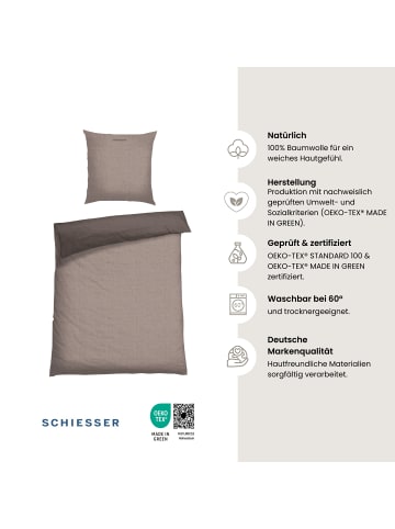 Schiesser Renforcé Bettwäscheset Doubleface in Taupe-Dunkelgrau
