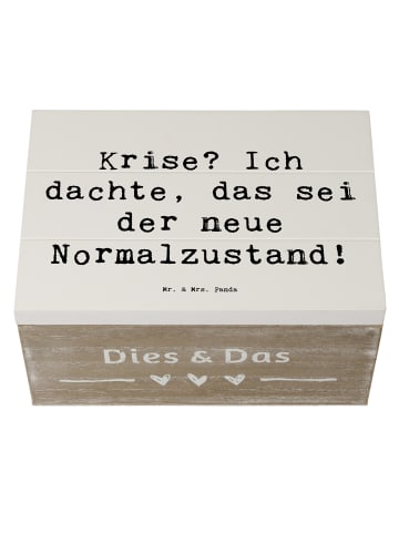 Mr. & Mrs. Panda truhe holz Spruch Gelassenheit in Krisen mit Sp... in Weiß