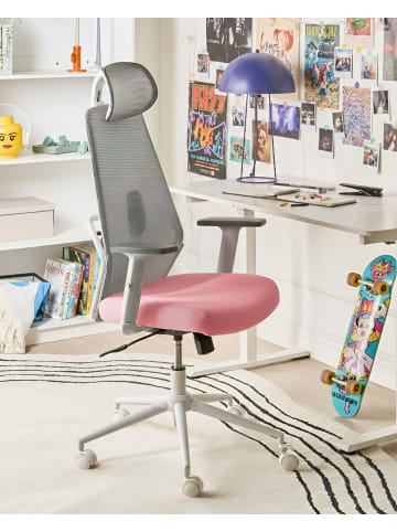 Beliani Bürostuhl ORYN in Grau/Rosa/Weiß - (W) 71 x (H) 111 x (L) 65 cm
