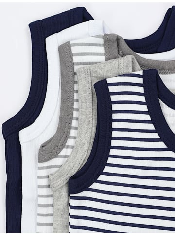 TupTam Baby Jungen Achselbody 5er Pack in blau/grau