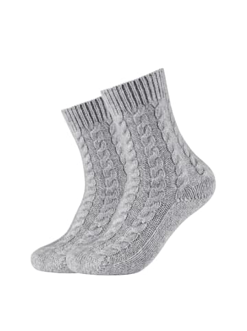 camano Socken 2er Pack warm & cozy in hellgrau melange