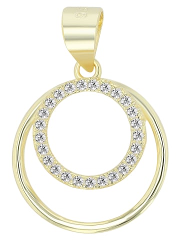 Adeliás Damen Anhänger aus 925 Silber mit Zirkonia in gold