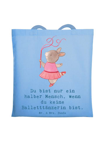 Mr. & Mrs. Panda Shopping Tasche Balletttänzerin Herz mit Spruch in Sky Blue