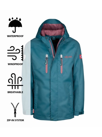 Trollkids Wetterschutzjacke "Sognefjord PRO" in Blaugrün/Gletschergrün