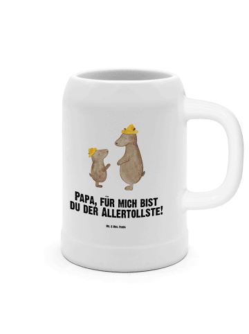 Mr. & Mrs. Panda Bierkrug Bären mit Hut mit Spruch in Weiß