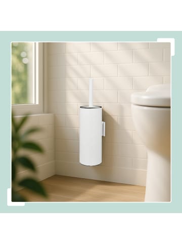 relaxdays Toilettenbürste in Weiß - (B)9 x (H)36,5 x (T)11 cm