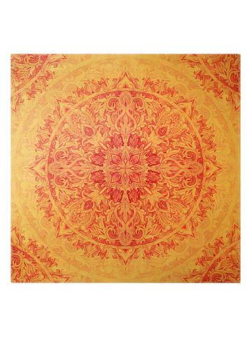 WALLART Leinwandbild Gold - Mandala Aquarell Ornament Muster pink in Pink