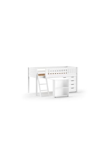58 aufm Kessel KINDERBETT Karyl 208x114x135 Massivholz Weiß Kommode