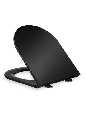 relaxdays Toilettendeckel in Schwarz - (B)36 x (T)45 cm