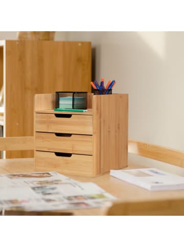 Schreibtisch Organizer in Natur - (B)30 x (H)33 x (T)31 cm