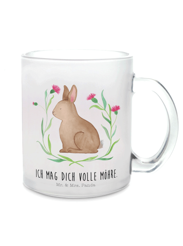 Mr. & Mrs. Panda Teetasse Hase Sitzen mit Spruch in Transparent