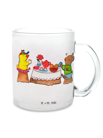 Mr. & Mrs. Panda Teetasse Glas Ostern Frühstück ohne Spruch in Transparent