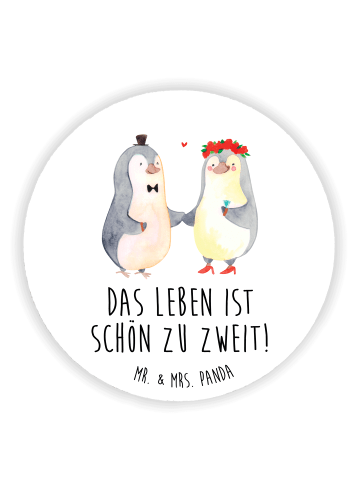 Mr. & Mrs. Panda magnet Pinguin Heirat mit Spruch in Weiß