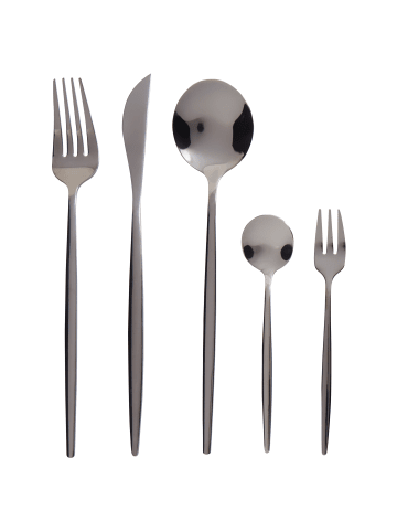 Beliani 30-tlg Besteck Set RIGATONI in Schwarz