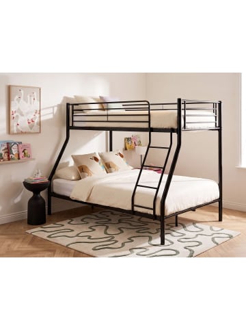 Beliani Hochbett CHADURIE in Schwarz - (W) 126 x (H) 160 x (L) 210 cm