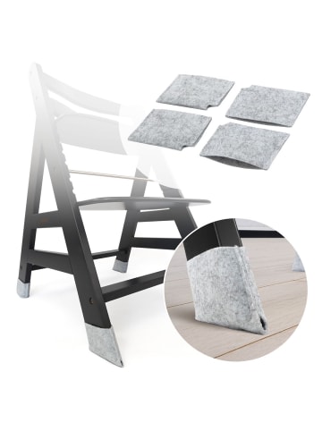 LaLoona Filzgleiter für Hochstühle 4er Pack in gray