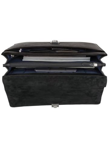 Leonhard Heyden Bergamo Aktentasche Leder 40 cm Laptopfach schwarz