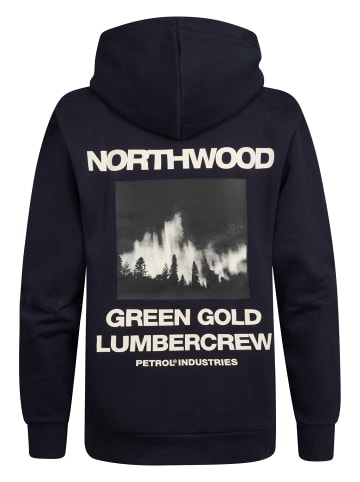 Petrol Industries Rückenprint Hoodie Rainier in Blau