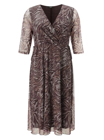 Aniston PLUS Meshkleid in bordeaux-weiß