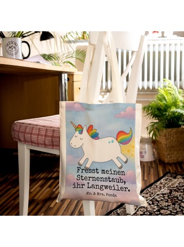 Mr. & Mrs. Panda Tragetasche Einhorn Happy Design mit Spruch in Weiß