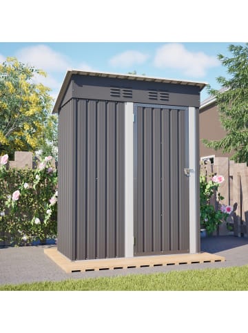 ABRIHOME Gerätehaus in Dunkelgrau 152x84x182 cm mit 1 Tür abschließbar für Garten