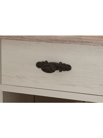 Furn.Design Nachttisch Pinie weiß, Oslo Pinie Landhaus, Nachtkommode, 58 x 45 cm