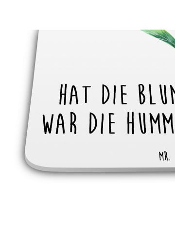 Mr. & Mrs. Panda Bierdeckel Hummel Blume mit Spruch in Weiß