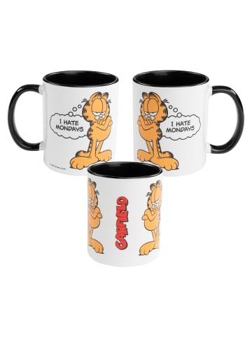 Garfield Garfield Tasse Mondays Kaffeetasse Becher 320 ml in schwarz/weiß