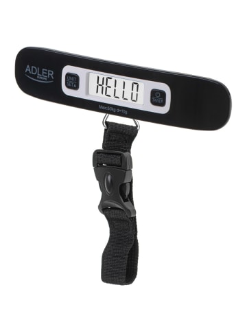 Adler Europe Adler AD 8190 Reisegepäckwaage 50 kg mit LCD-Display & Tara-Funktion - Schwarz in Schwarz