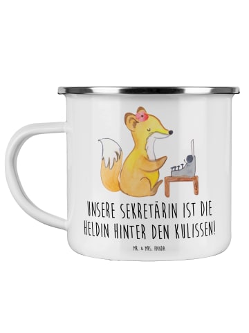 Mr. & Mrs. Panda Haferl Sekretärin Heldin mit Spruch in Weiß