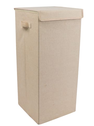 VCM  Wäschekorb Wäschebox Stoffbox mit Deckel Dreso L in Creme