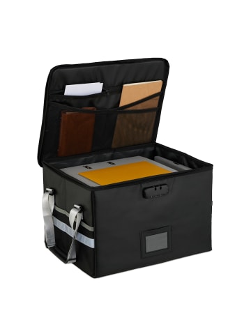 relaxdays Dokumententasche in Schwarz - (B)40 x (H)27 x (T)33 cm