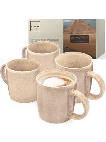 Sänger Kaffeebecher Set Kairo Mocha - 4 teilig aus Steingut