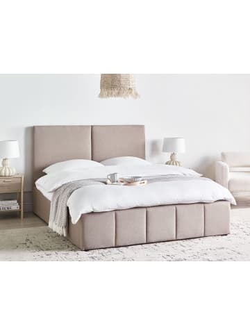 Beliani 3-tlg Doppelbett CASTELNAVET in Beige/Schwarz